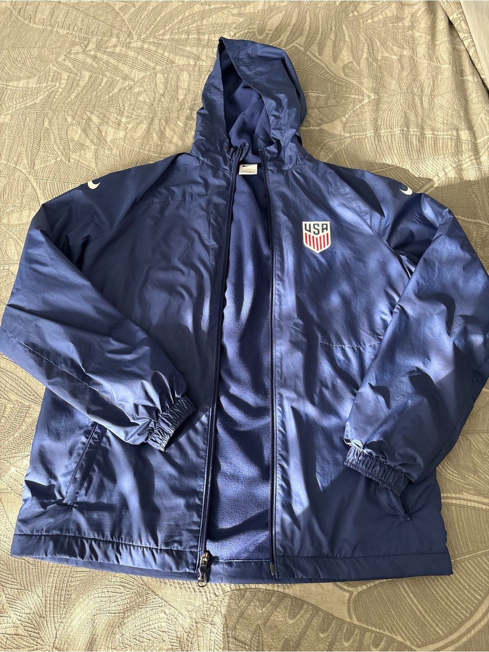 Nike Navy Hooded Windbreaker with USA Shield